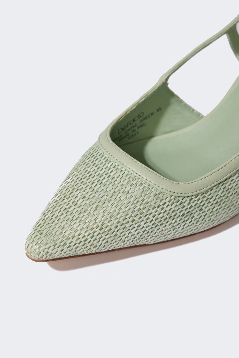 DeFacto Green Woman Woman Laced Faux Leather Heeled Sandals Casual - Image 5